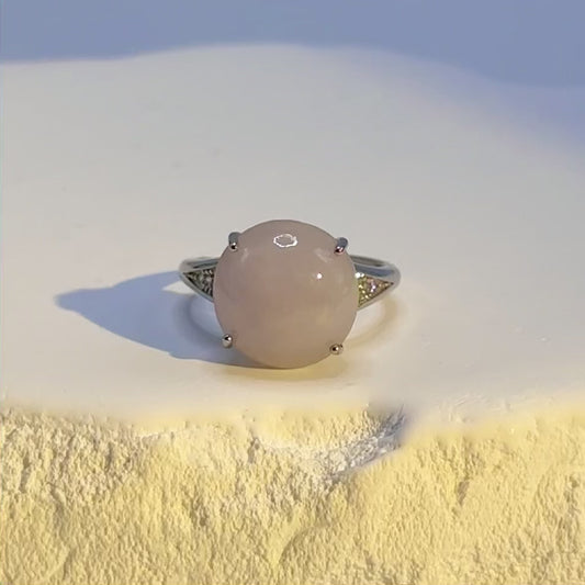 02 PURITY - Oval White Jade Ring III